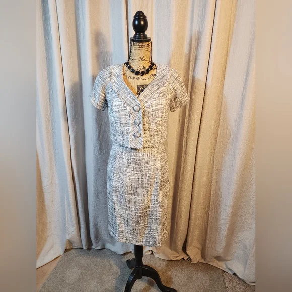 Ellen Tracy | Dresses | Ellen Tracy Grey Tweed 2 Piece Shift Dress And  Bolero Jacket Size 6 | Poshmark